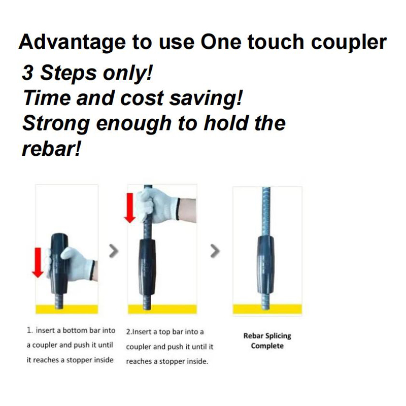 Steel Rebar Coupler  One Touch Coupler For Construction Rebar