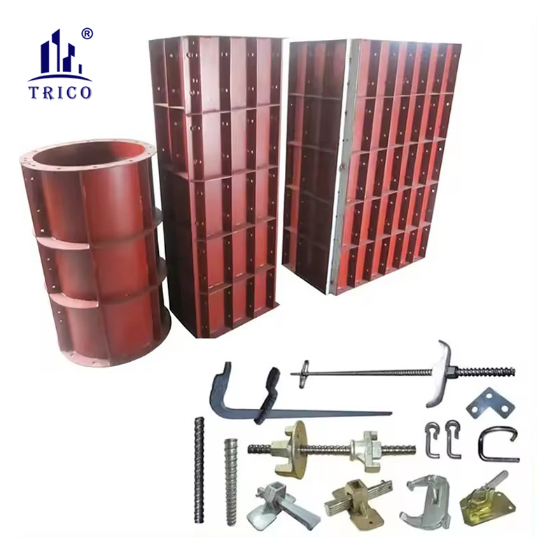 Reusable Adjustable Steel Square Column Formwork System for Concrete Construction